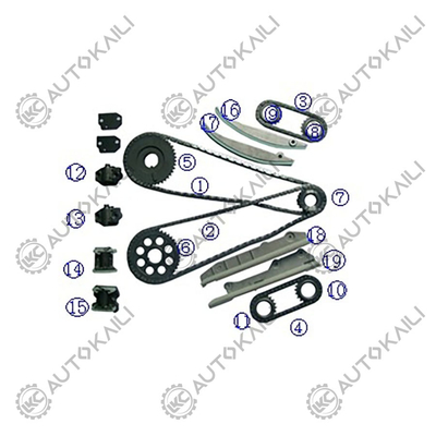 Kit de chaîne de chronométrage en plastique PA66 / PA46 Pour Ford Mustang 281Cu. V8 GAS DOHC essence 4.6L 01-02