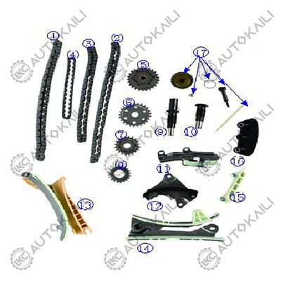 Kit de chaîne de chronométrage en plastique PA66 / PA46 Pour LR3 245Cu. In. V6 GAS Benzine 4.0L 05-07