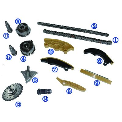 Kit de chaîne de distribution en plastique PA66 / PA46 pour Ranger Rover Evoque Essence PT204 2.0T 17-18
