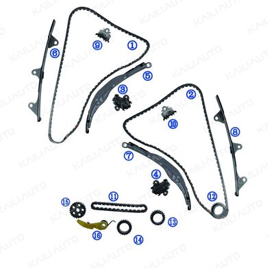 Kit de chaîne de chronométrage en plastique PA66 / PA46 Pour Kia Carnival EX, LX, SX, SX Prestige 3.5L G6DT V6 22-25