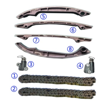 Un kit de chaîne de chronométrage en plastique PA66 / PA46 pour INFINITI QX56 VK56DE
