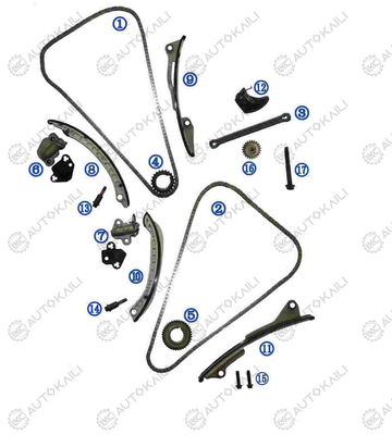 Kit de chaîne de chronométrage pour GM / Chevrolet / BUICK / Cadillac Cadillac CT6 LGW V6 3.0L 2016- 12647895 144L