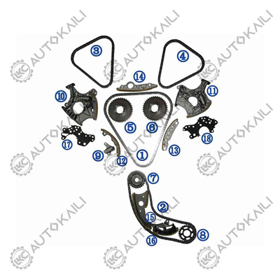 Kit de la chaîne de réglage pour AUDI/VW AUDI A6 4F2,C6 2.4 2393CC 133KW 177PS 2004.5-2008.10 06E109229F 106L