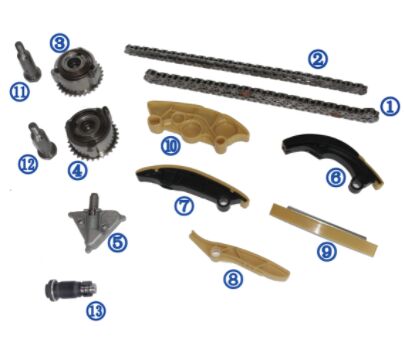 Kit de chaîne de distribution en plastique PA66 / PA46 pour Ranger Rover Evoque Essence PT204 2.0T 17-18