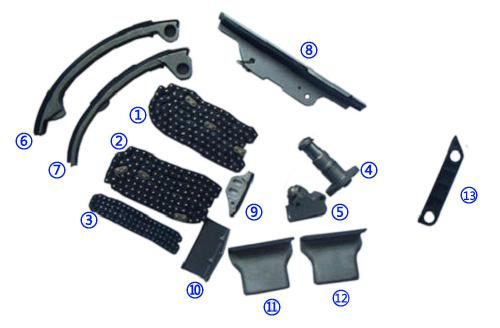 Plastique PA66 / PA46 Kit de la chaîne de chronométrage Pour INFINITI 4494CC V8 90-96 Q45 32V DOHC