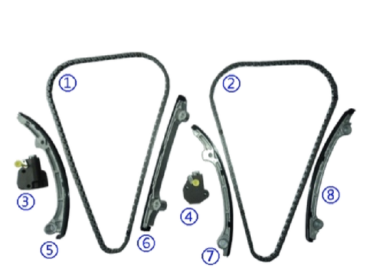 Le kit de chaîne de chronométrage en plastique PA66 / PA46 pour INFINITI FX45 VK45DE
