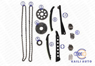 La chaîne de synchronisation de F6TZ6268AA 8*122 réglée pour Ford Excursion E-350 5.4L 330Cu.V8 INTOXIQUENT SOHC 2001
