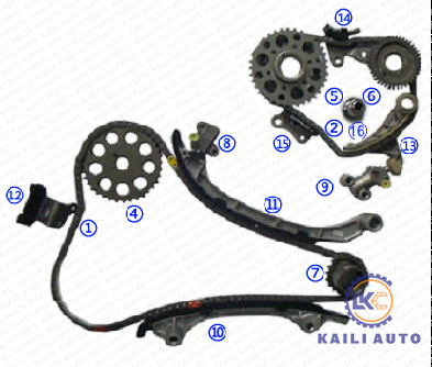 TOYOTA 4RUNNER Tacoma 2,7 VVT 13506-75050 124L à chaînes de synchronisation 13540-75030
